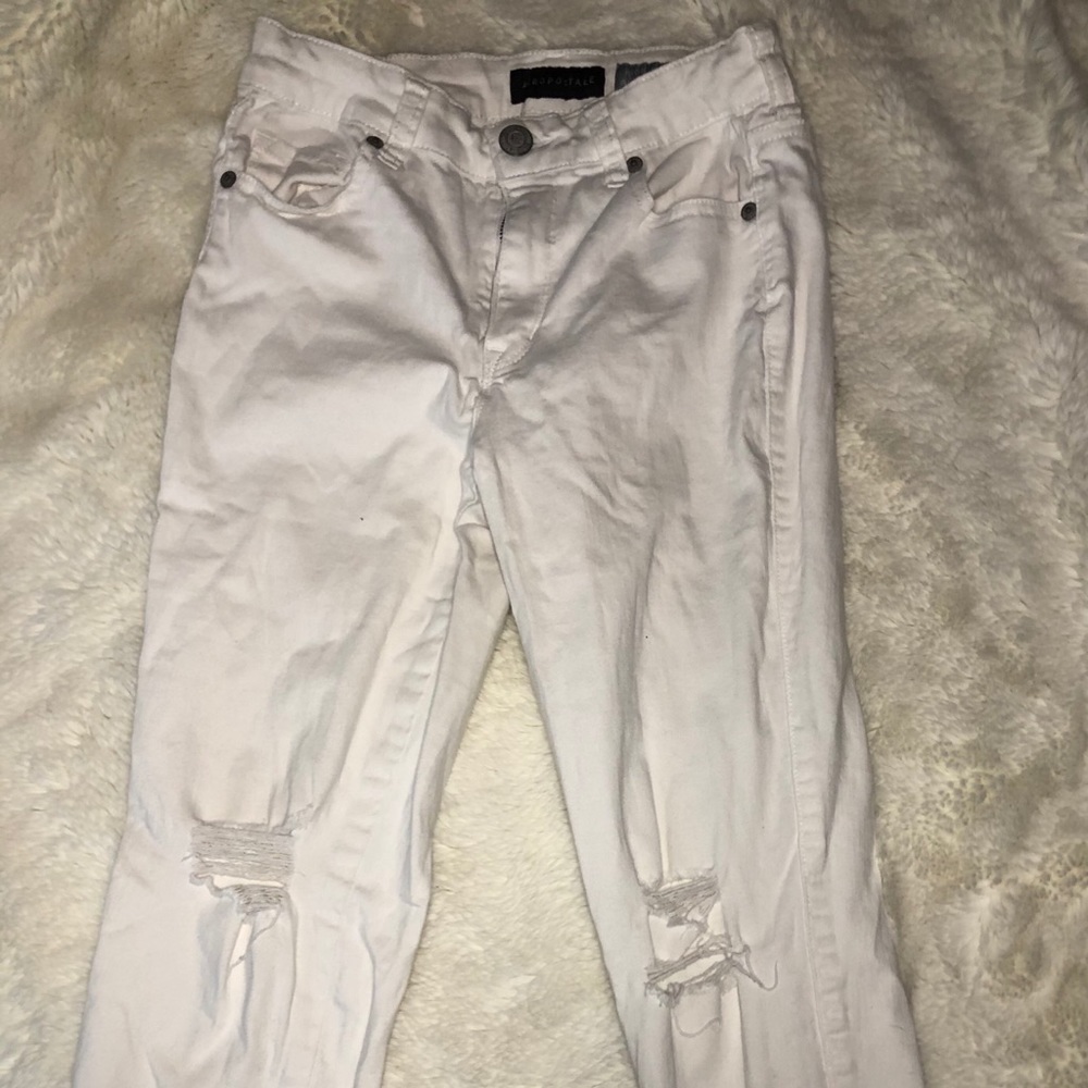 White ripped jeans
